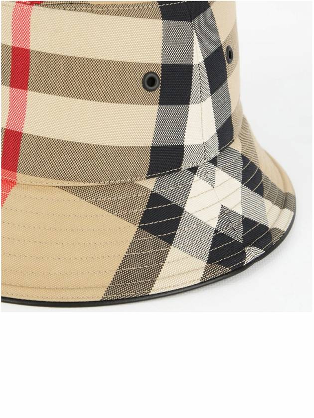 Check Pattern Cotton Bucket Hat Beige - BURBERRY - BALAAN 7