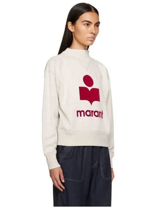 Moby Logo Sweatshirt Ecru Red SW0003FA A1M07E - ISABEL MARANT ETOILE - BALAAN 2