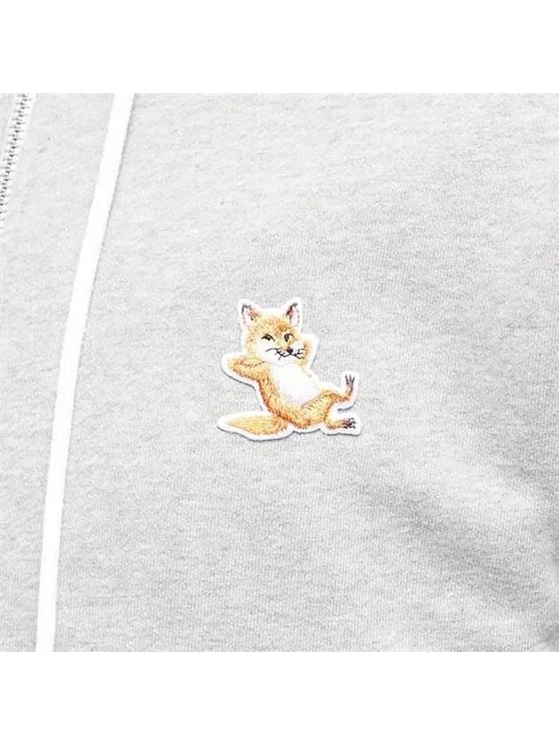 Chillax Fox Patch Hooded Zip Up Grey Melange - MAISON KITSUNE - BALAAN 5