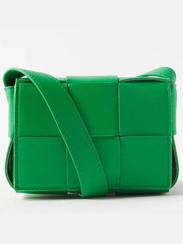 Bottega Veneta Candy Cassette Mini Leather Slip Pocket Crossbag Green - BOTTEGA VENETA - BALAAN 1