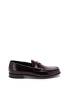 Brushed Leather Loafers Brown - PRADA - BALAAN 1