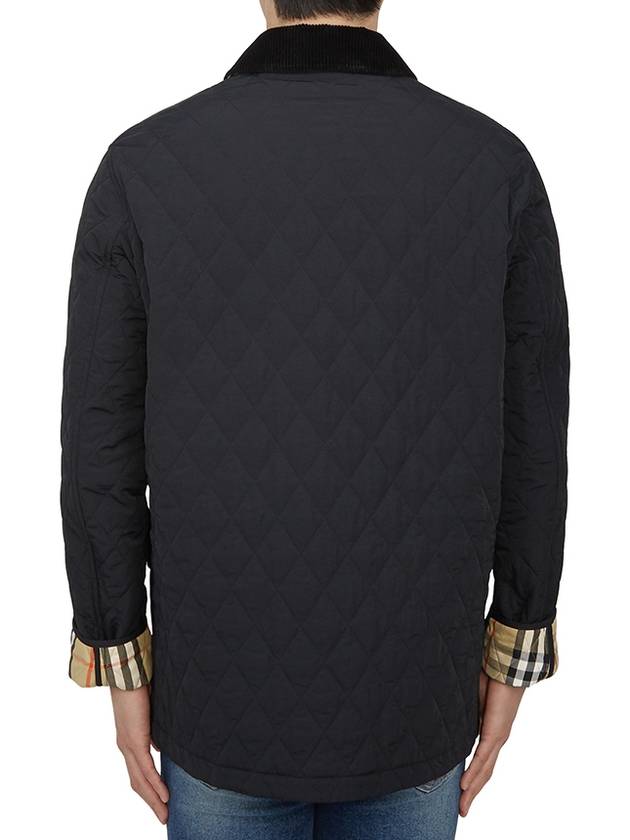 Corduroy Collar Quilted Jacket Black - BURBERRY - BALAAN 6