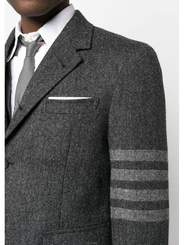 Donegal Tweed 4 Bar Single Breasted Blazer Jacket Grey - THOM BROWNE - BALAAN 4