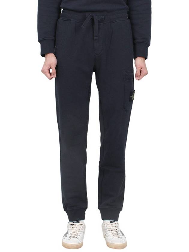 Compass Patch Cotton Jersey Track Pants Navy - STONE ISLAND - BALAAN 3