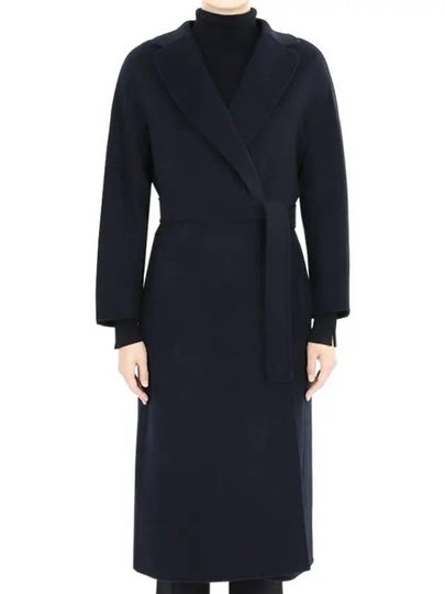 Women's Esturian Virgin Wool Single Coat Dark Blue - MAX MARA - BALAAN 2