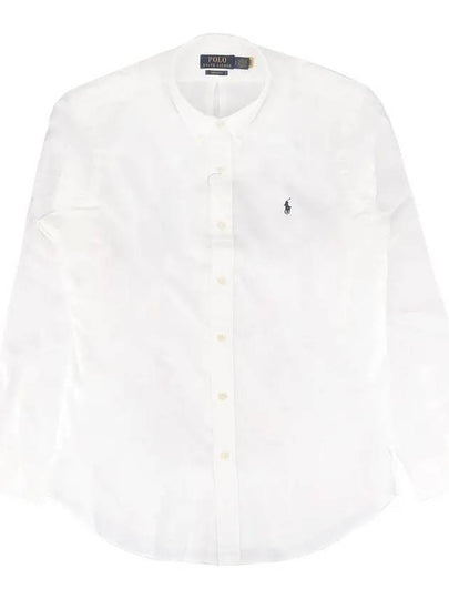 Embroidered Pony Logo Long Sleeve Shirt White - POLO RALPH LAUREN - BALAAN 2