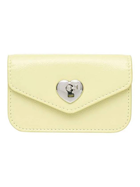 Heartlock Compact Business Card Card Wallet Pale Lemon - LE MASQUE - BALAAN 1