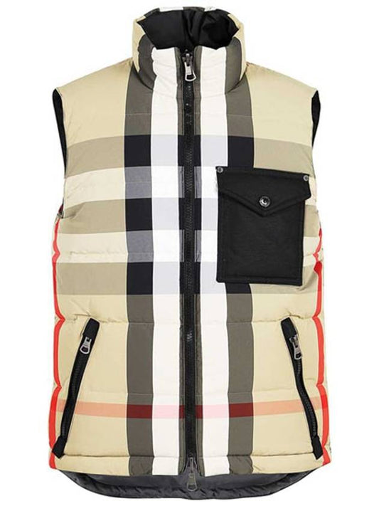 Check Reversible Padded Vest Beige - BURBERRY - BALAAN 2