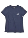 Denise Embroidered Short Sleeve T-shirt Navy - A.P.C. - BALAAN 2