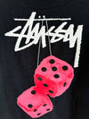 AU AUSTRALIA FUZZY DICE SLIM T SHIRT ST1M0300 BLACK WOMENS - STUSSY - BALAAN 4