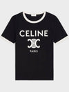 Paris T-Shirt in Cotton Jersey Black White - CELINE - BALAAN 3