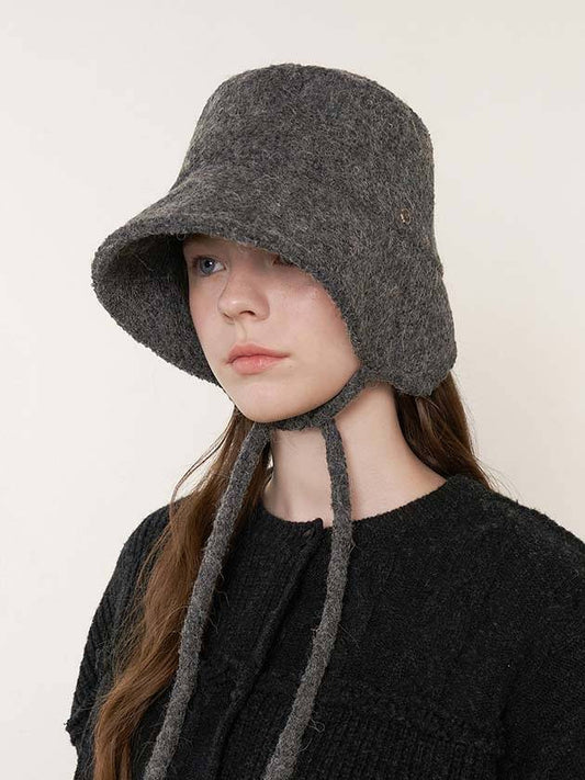 Gemma Bonnet Hat Alpaca Grey - BROWN HAT - BALAAN 1