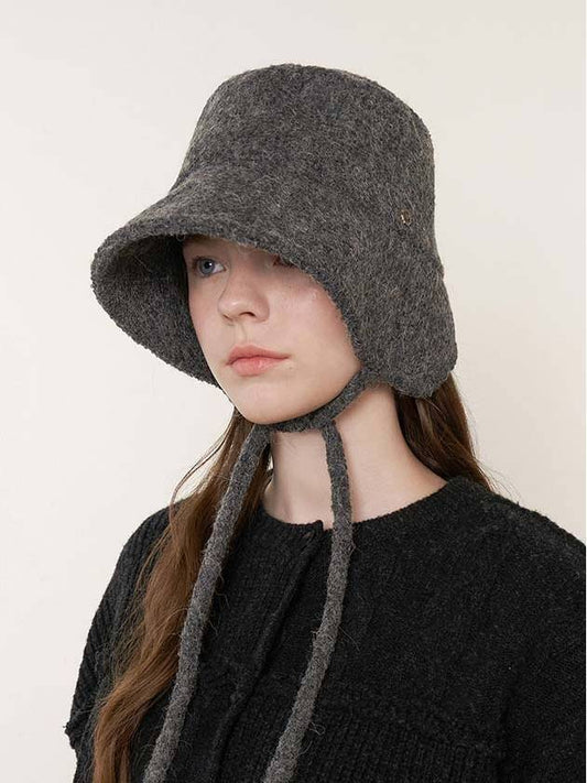 Gemma Bonnet Hat Alpaca Gray - BROWN HAT - BALAAN 1