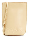 Banner Logo Small Leather Cross Bag Beige - GANNI - BALAAN 2