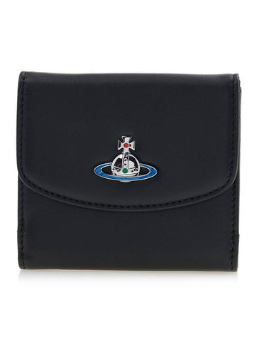 ORB Logo Half Wallet Black - VIVIENNE WESTWOOD - BALAAN.