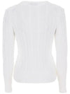 Women's Pony Embroidery Cable Knit Top White - POLO RALPH LAUREN - BALAAN 4