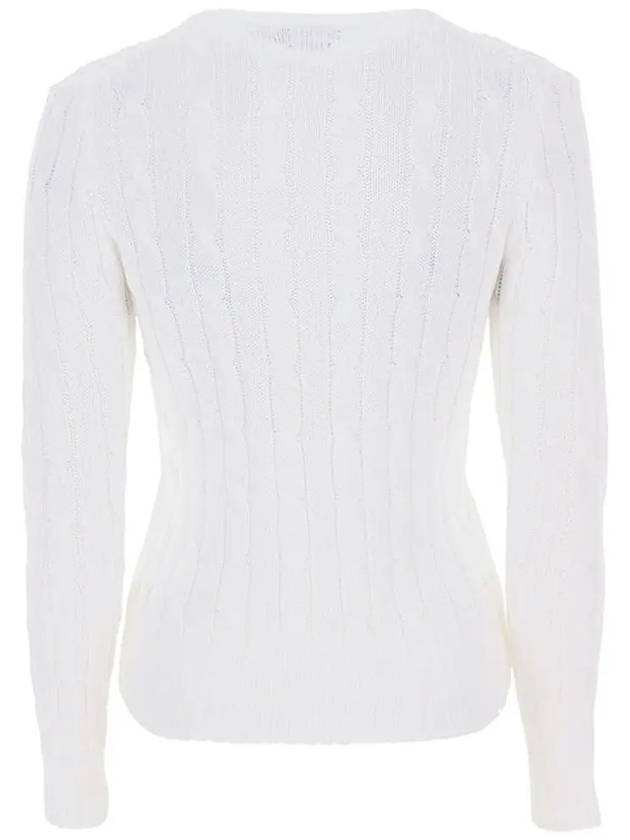 Women's Pony Embroidery Cable Knit Top White - POLO RALPH LAUREN - BALAAN 4