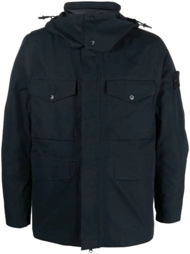 Men's Wappen Patch Ghost Piece Zip-Up Jacket Dark Navy - STONE ISLAND - BALAAN 1