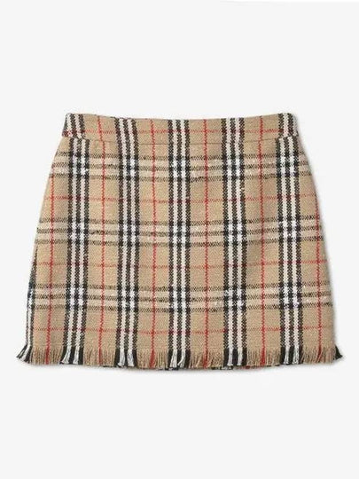 Women's Vintage Check Boucle Mini A-Line Skirt Archive Beige - BURBERRY - BALAAN 2