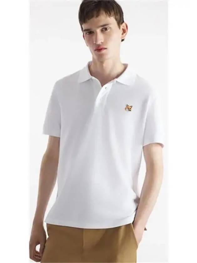 Fox Head Patch Cotton Polo Shirt White - MAISON KITSUNE - BALAAN 5