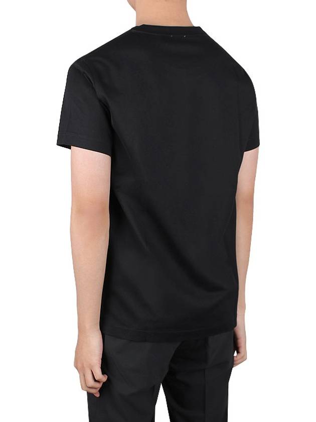 Embroidered Monogram Motif Cotton Short Sleeve T-Shirt Black - BURBERRY - BALAAN 5