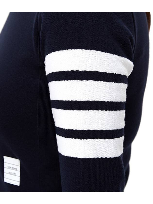 Engineered 4 Bar Stripe Loopback Jersey Knit Crewneck Sweatshirt Navy - THOM BROWNE - BALAAN 9