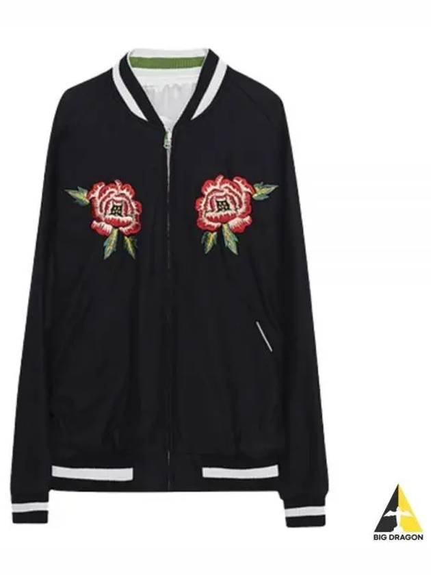 Embroidered French Reversible Bomber Jacket Black - KENZO - BALAAN 2