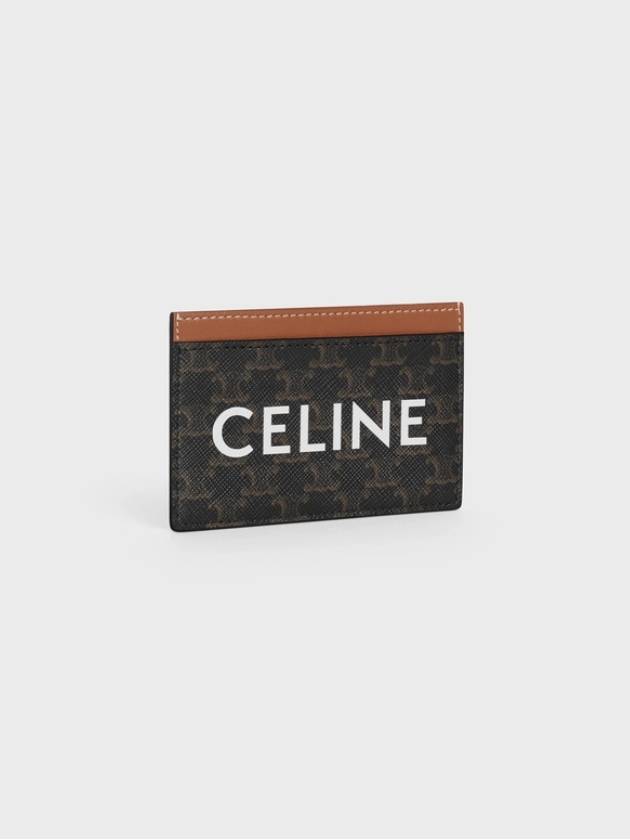 Triomphe Canvas Logo Card Wallet Tan - CELINE - BALAAN 3