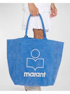 Yenky Embroidered Logo Large Shopper Tote Bag Blue - ISABEL MARANT - BALAAN 8