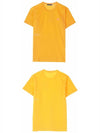 Acne 25E173 ABK Face Patch Round Short Sleeve T-shirt Honey Yellow Men’s T-shirt TJ - ACNE STUDIOS - BALAAN 4