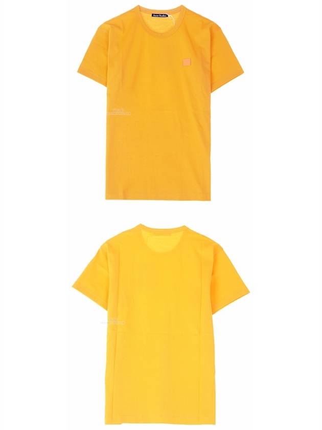 Acne 25E173 ABK Face Patch Round Short Sleeve T-shirt Honey Yellow Men’s T-shirt TJ - ACNE STUDIOS - BALAAN 4