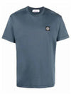 Logo Patch Short Sleeve T-Shirt Avio Blue - STONE ISLAND - BALAAN 2