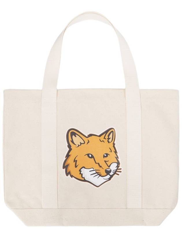 Fox Head Print Tote Bag Ecru - MAISON KITSUNE - BALAAN 2