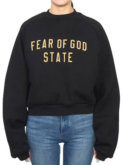 Logo Print Crew Neck Sweatshirt Black - FEAR OF GOD - BALAAN 2