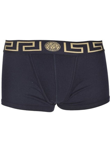 Greca Border Trunk Briefs Navy - VERSACE - BALAAN.