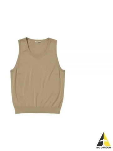 24 SUPER HIGH GAUGE COTTON KNIT TANK BEIGE A24ST03PD - AURALEE - BALAAN 1