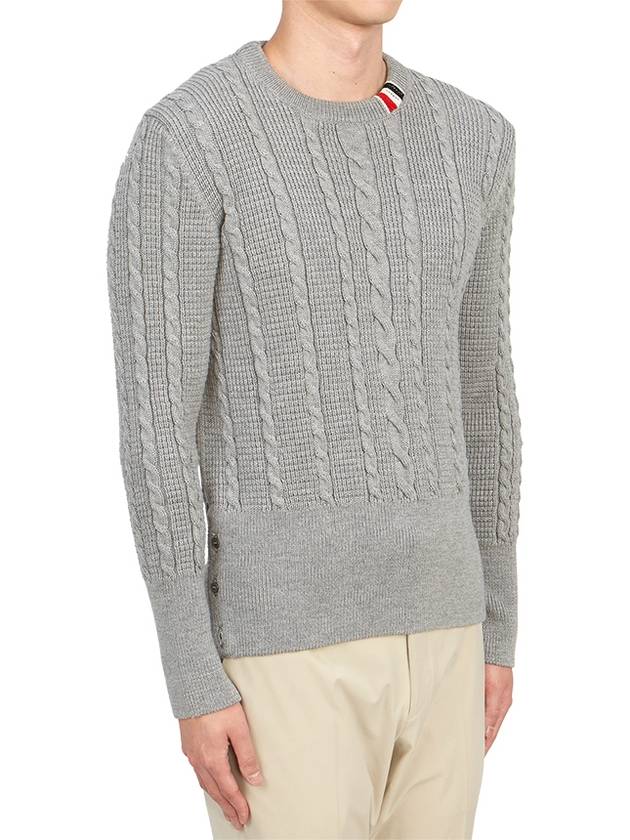 RWB Cable Wool Knit Top Grey - THOM BROWNE - BALAAN 4