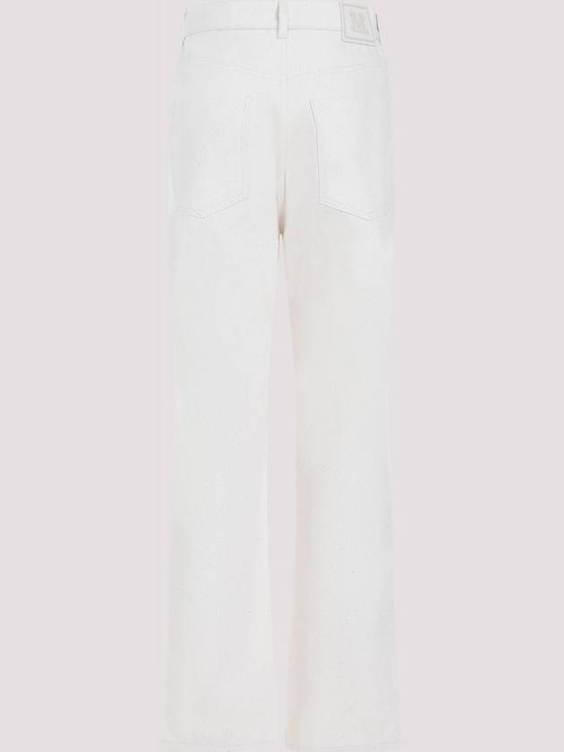 Achille Cotton Straight Pants Ivory - MAX MARA - BALAAN 3