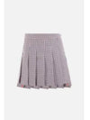 Women's Check Pattern Cotton Blend Pleats Skirt Red - THOM BROWNE - BALAAN 2