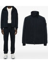 Logo Micro Twill  Zip Up Jacket Navy - STONE ISLAND - BALAAN 2