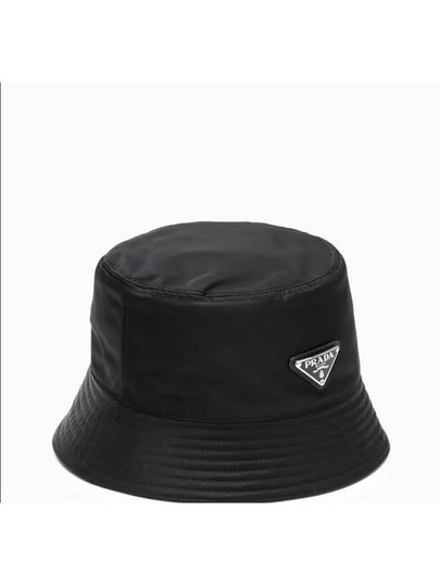 Triangle Logo Re-nylon Bucket Hat Black - PRADA - BALAAN 2