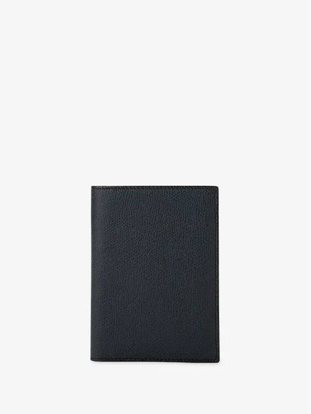 Pebble leather navy passport wallet V2L49 02800 OU - VALEXTRA - BALAAN 3