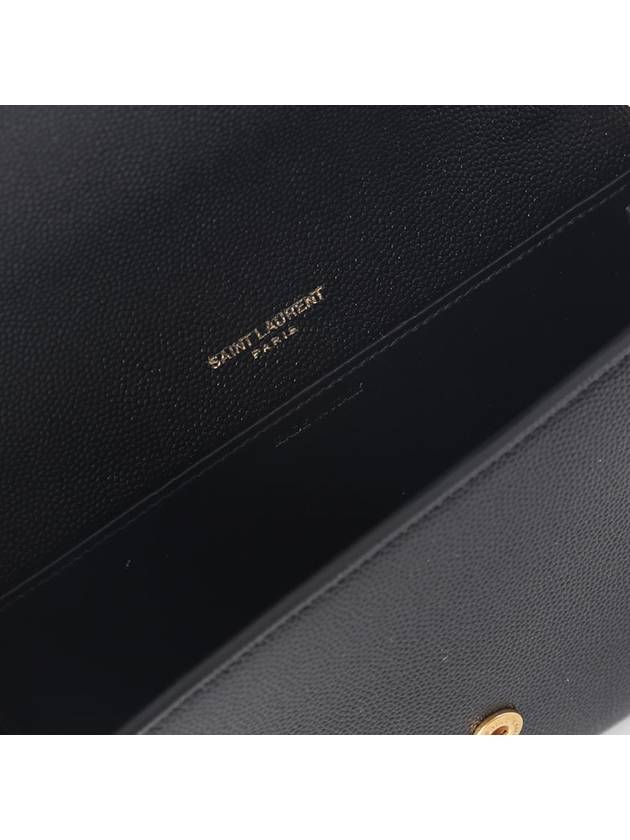 Monogram Uptown Chain Embossed Leather Long Wallet Black - SAINT LAURENT - BALAAN 8