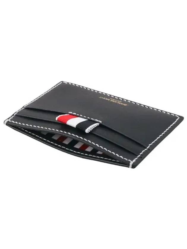 Stitched Vacchetta Card Wallet Navy - THOM BROWNE - BALAAN 5