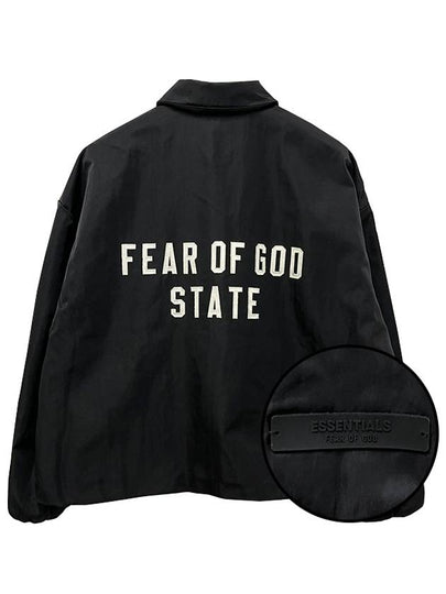 Men s Zip Up Jacket Fear Of God Essentials Black Nylon Casual - FEAR OF GOD ESSENTIALS - BALAAN 2