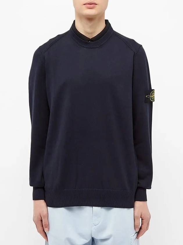 Men's Logo Wappen Knit Top Navy - STONE ISLAND - BALAAN 4