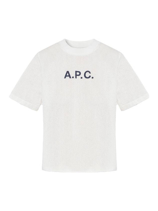 Mae Pique Mesh Short Sleeve T-Shirt White - A.P.C. - BALAAN 1