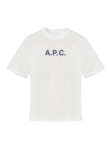 Mae Pique Mesh Short Sleeve T-Shirt White - A.P.C. - BALAAN 1