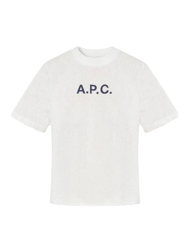 Mae Pique Mesh Short Sleeve T-Shirt White - A.P.C. - BALAAN 1