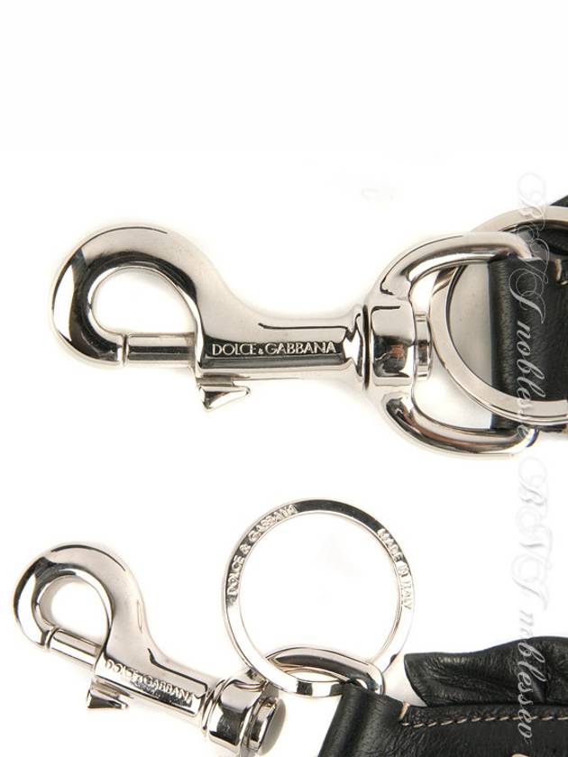 Logo Patch Ruffle Leather Key Holder Black - DOLCE&GABBANA - BALAAN 5